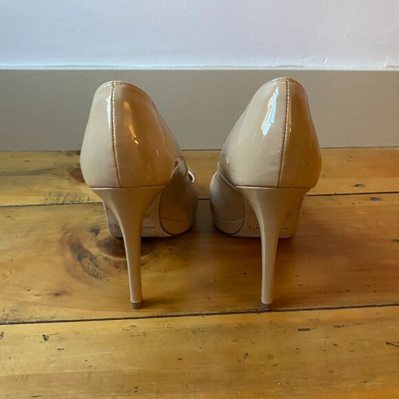 LK Bennett Sledge Beige Patent Platform Courts - Tan Pumps - Picture 5 of 7
